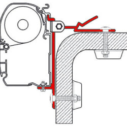 FIAMMA Adapter for F45i/F45iL/ZIP special mounting, C-Adapter, Width: 80 mm