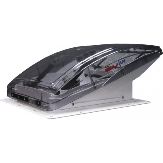 MaxxFan Deluxe clear glass roof vent with rain cover