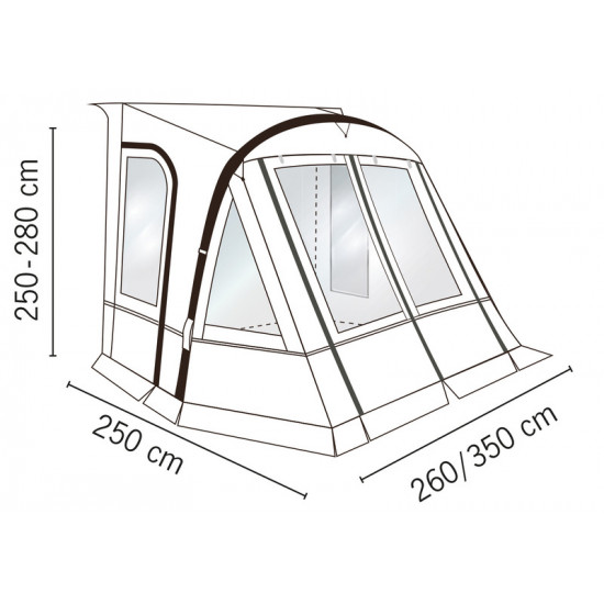 ONE BEAM AIR HIGH motorhome awning