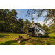 W 2900 x Abstract 2500m FIAMMA F80S roof awning, Housing color white, Fabric color royal grey