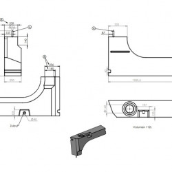 Fresh water tank for Fiat Ducato panel vans and similar models from 2018 onwards - 112 l