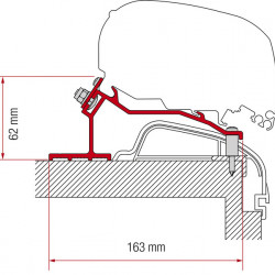 Adapter for awning F65L or F80S for Hobby Caravan Premium & Ontour models from 2012 onwards