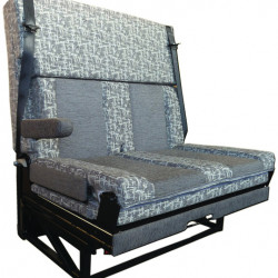 Seat/bed bench, one side armrest, 3-point seat belts, bed: 1870 x 1000 mm