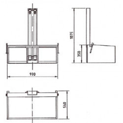3-point belt bracket W99 x D56 x H107.5 cm