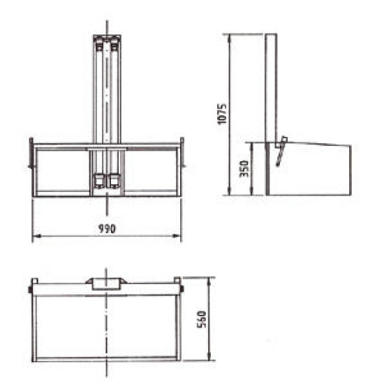 3-point belt bracket W99 x D56 x H107.5 cm