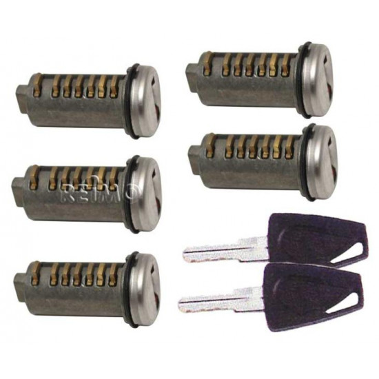 5 plug-in cylinders including 2 keys