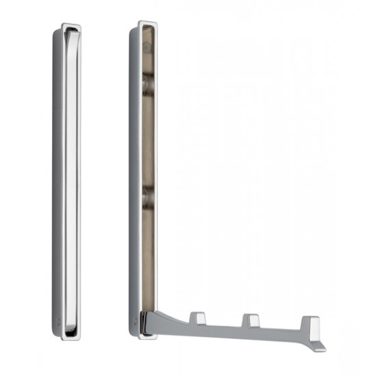 Coat rack folding hooks - double - chrome polished
