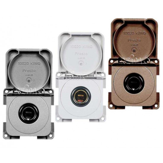 Standard socket with hinged cover - Various designs