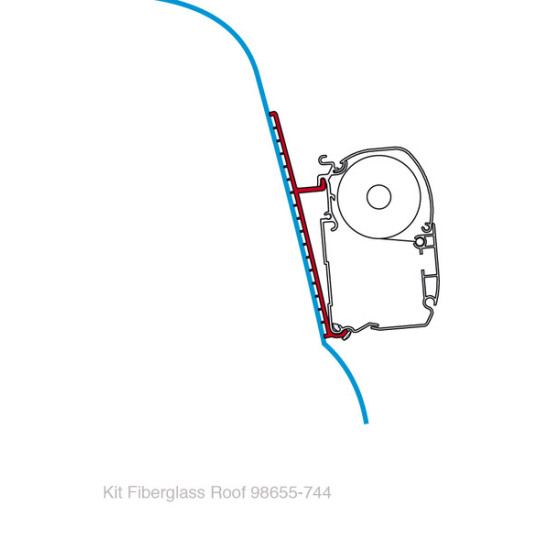FIAMMA Adapter for F1/F45 on fiberglass roof, Awning bracket for vans