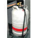 Gas cylinder holder for floor mounting