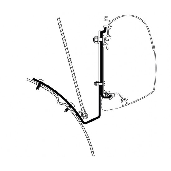 Adapter for Omnistor awning, sleeping. VW T4