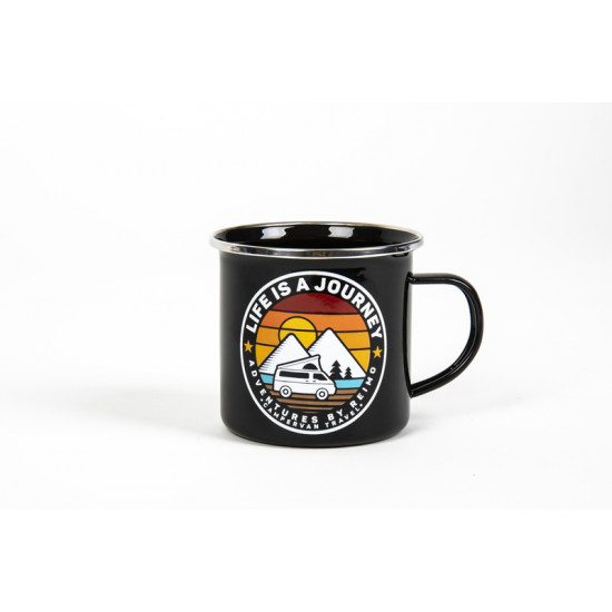 Enamel mug LIFE IS A JOURNEY