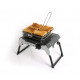 Stainless steel toaster with folding handle