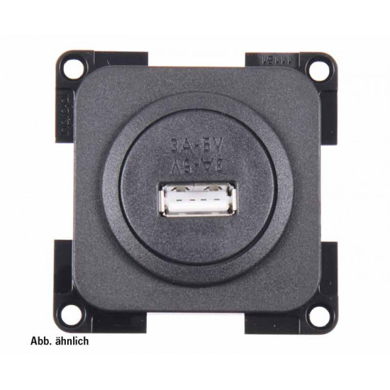 USB single socket, black, loose