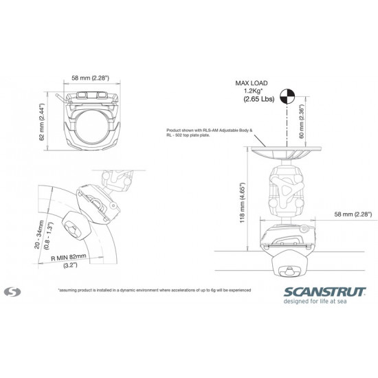 ROKK - Base for mounting on round tubes