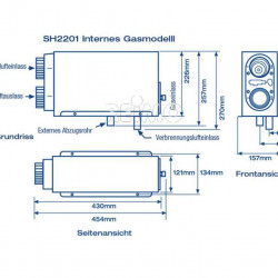 Installed gas heater SH2201 - 2 kW