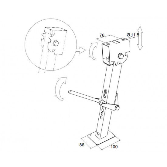 Vehicle support jack 1 pair 39-55cm