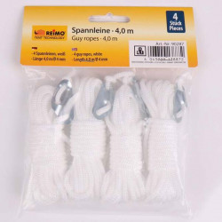 Tent guy line with three-hole tensioner, 4 pieces