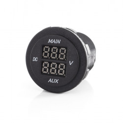 Dual LED Voltmeter (MAIN / AUX) for vehicle and on-board battery