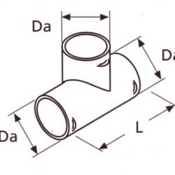 T-piece for pipe connection 60mm