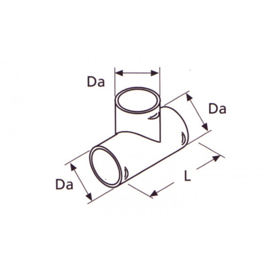 T-piece for pipe connection 60mm