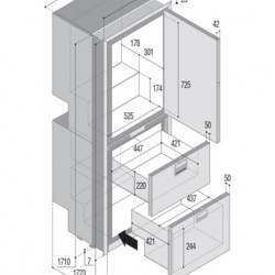 Compressor refrigerator DRW360A - 307 l - Grey