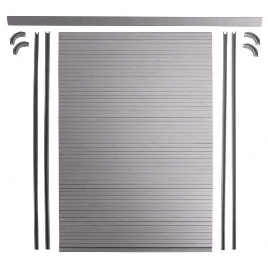 Complete roller shutter door set - silver