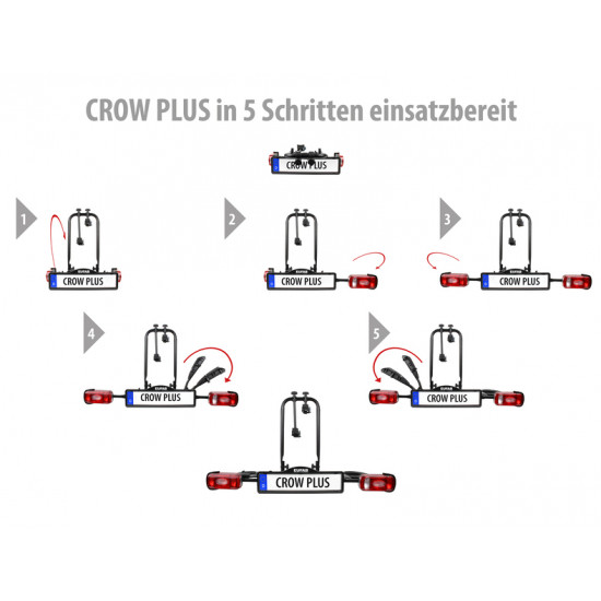EUFAB CROW PLUS bicycle carrier for towbar, for 2 bikes