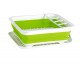 Silicone dish drying rack - 37 x 31 x 6/13 cm - White/lime