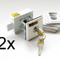 Additional lock, keyed alike - White - Set of 2