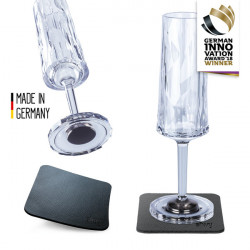 Magnetic plastic champagne glasses 0.15 l - set of 2