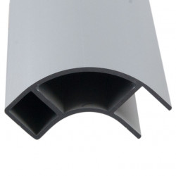 Aluminum furniture corner profile 2.2 m - Open on one side