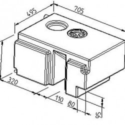 Fresh water tank for Ford Transit from model year 2000 onwards