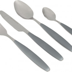 SOLID LINE - GRANITE - Ideal for camping, home or boating - Grey cutlery set, 16 pieces