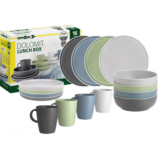 Dolomite Melamine Dinnerware Set - 16-piece - For 4 people