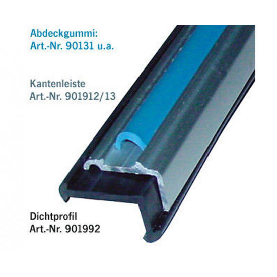 Rubber sealing profile for aluminum strips 20 x 11 mm - 1 linear meter