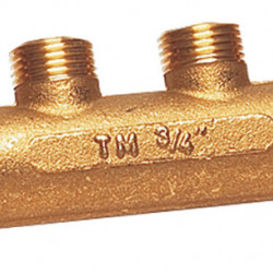 Brass fresh water distributor with 4 outlets
