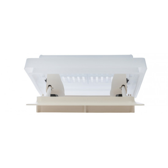 Roof hatch with mosquito net 280 x 280 mm - frosted glass - beige inner frame