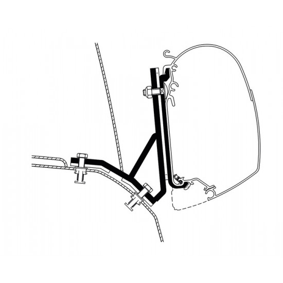 Awning mounting for Thule Omnistor wall awning series 5