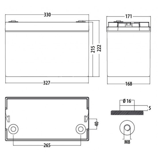 Carbest Deep Cycle AGM Power Line Battery 100Ah