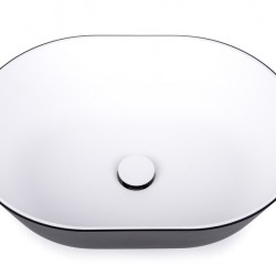 Oval washbasin made of Oritech
