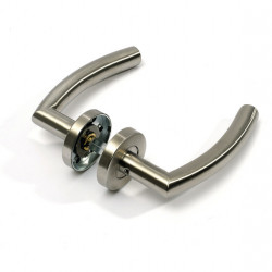 Door handle set, crescent shape, steel