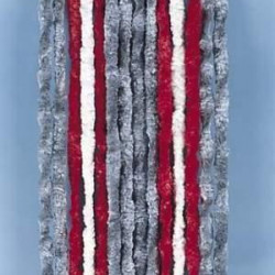 Fluffy curtain 56x185 grey/red/white for caravan doors