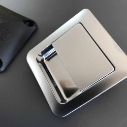 Snap lock 55 x 59 mm for door thicknesses 12 - 18 mm - matt chrome