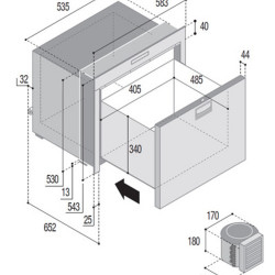Single drawer refrigerator DW100 OCX2RFX - 95 l