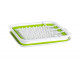 Silicone dish drying rack - 37 x 31 x 6/13 cm - White/lime