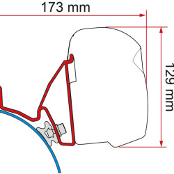 Fiamma Awning adapter F43van for VW T5 / T6 / T6.1 California, DeepBlack, Right-hand drive, Length : 12 cm, vehicle manufacturing year: 2003-