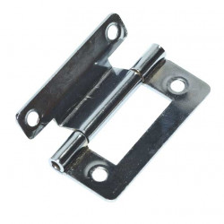 Flap hinge, 1 leaf, cranked, 50mm, brass-plated