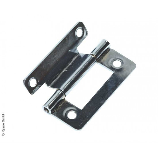 Flap hinge, 1 leaf, cranked, 50mm, brass-plated