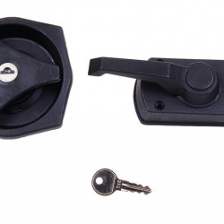 Caravan door lock for wall thicknesses of 25 - 35 mm - Black